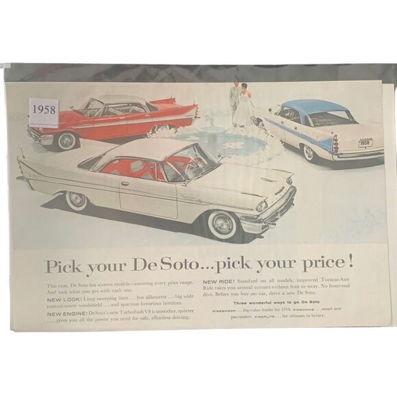 Vintage 1958 De Soto Pick Your De Soto Pick Your Price Ad Advertisement - Picture 1 of 4